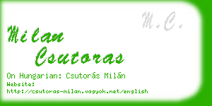 milan csutoras business card