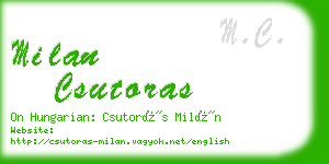 milan csutoras business card